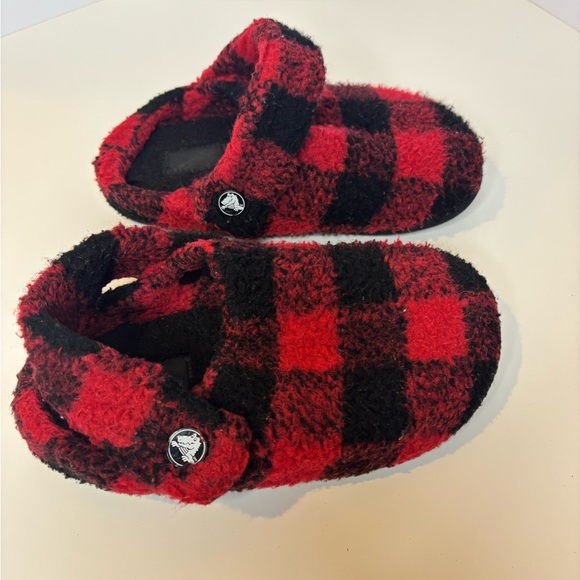 Children’s Kids Croc Slippers plaid Size 1j - Picture 2 of 5